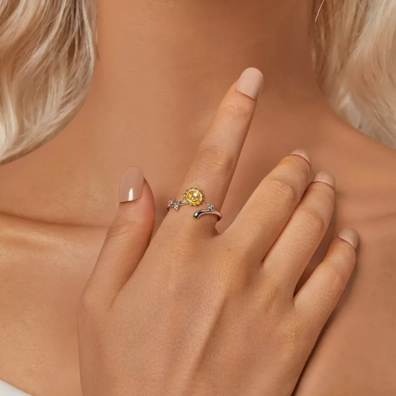 (resim) PANDORA Stil Ayçiçeği Yüzük - BSR549-E - Görüntüle 6