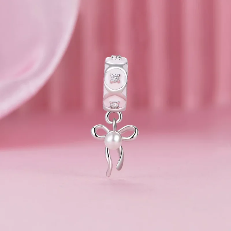 (resim) PANDORA Stil Bale Fiyonu Konumlandırma Toka Charm'ı - SCC2763 - Görüntüle 2
