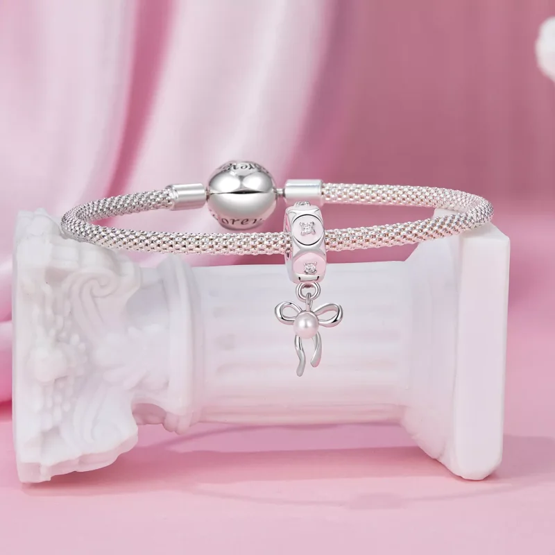 (resim) PANDORA Stil Bale Fiyonu Konumlandırma Toka Charm'ı - SCC2763 - Görüntüle 4