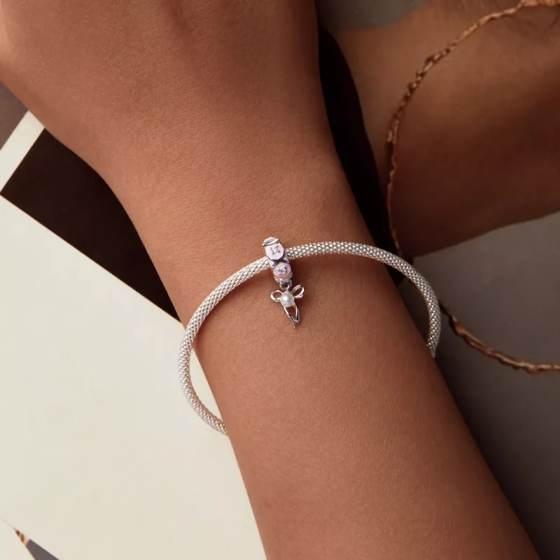 (resim) PANDORA Stil Bale Fiyonu Konumlandırma Toka Charm'ı - SCC2763 - Görüntüle 6