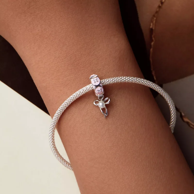 (resim) PANDORA Stil Bale Fiyonu Konumlandırma Toka Charm'ı - SCC2763 - Görüntüle 7