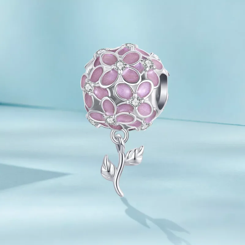 (resim) PANDORA Stil Pembe Çiçek Top Boncukları - SCC2738 - Görüntüle 2