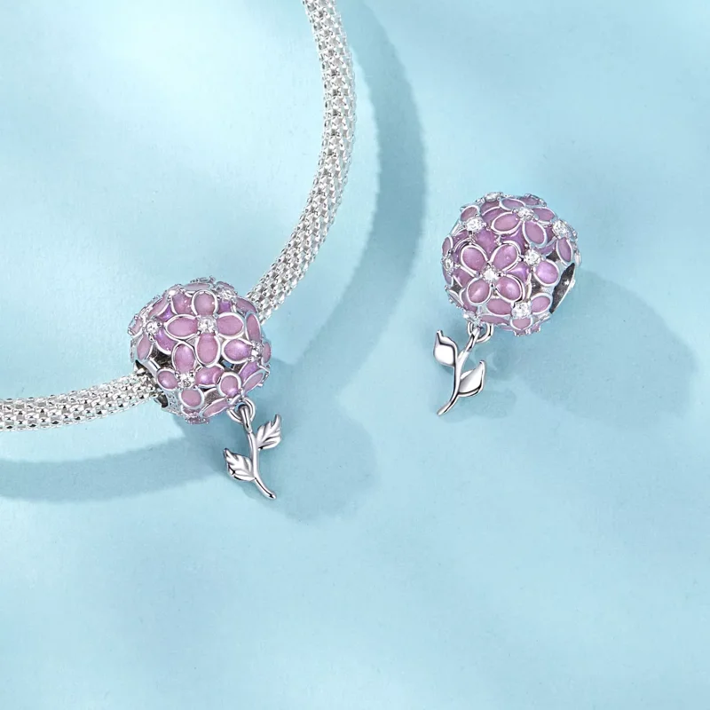 (resim) PANDORA Stil Pembe Çiçek Top Boncukları - SCC2738 - Görüntüle 4
