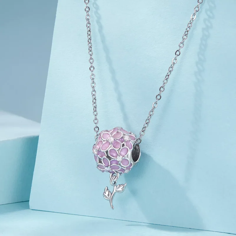 (resim) PANDORA Stil Pembe Çiçek Top Boncukları - SCC2738 - Görüntüle 5