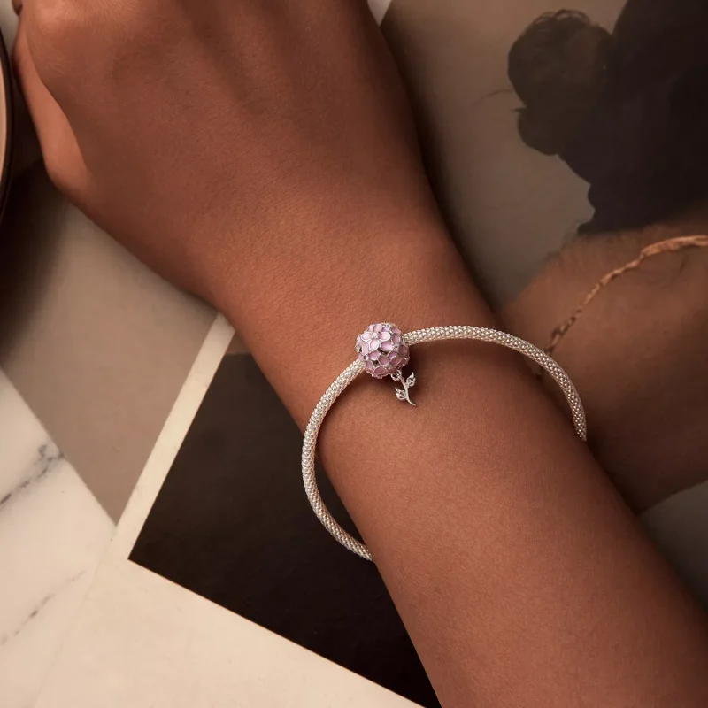 (resim) PANDORA Stil Pembe Çiçek Top Boncukları - SCC2738 - Görüntüle 6