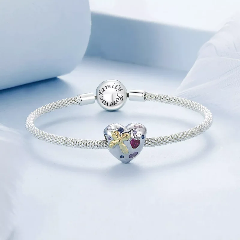(resim) PANDORA Stil Vintage Çapraz Kalp Charm - BSC1006 - Görüntüle 5