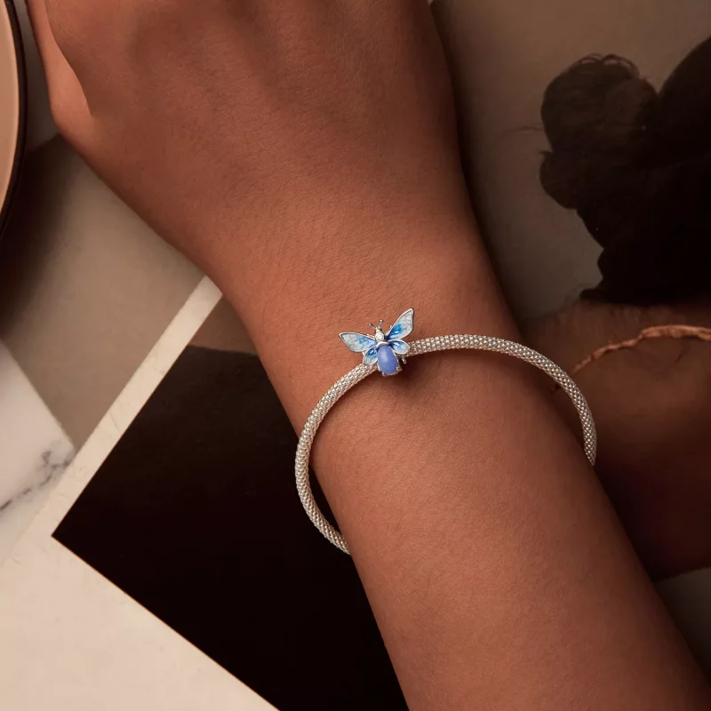 (resim) PANDORA Stili Parlak Mavi Arı Charm'ı - SCC2734 - Görüntüle 2