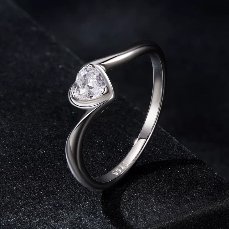 (resim) PANDORA Style Exquisite Love Mozanit Yüzük (Tek Sertifika) - MSR047 - Görüntüle 2