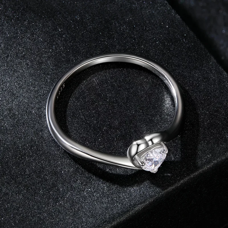 (resim) PANDORA Style Exquisite Love Mozanit Yüzük (Tek Sertifika) - MSR047 - Görüntüle 4