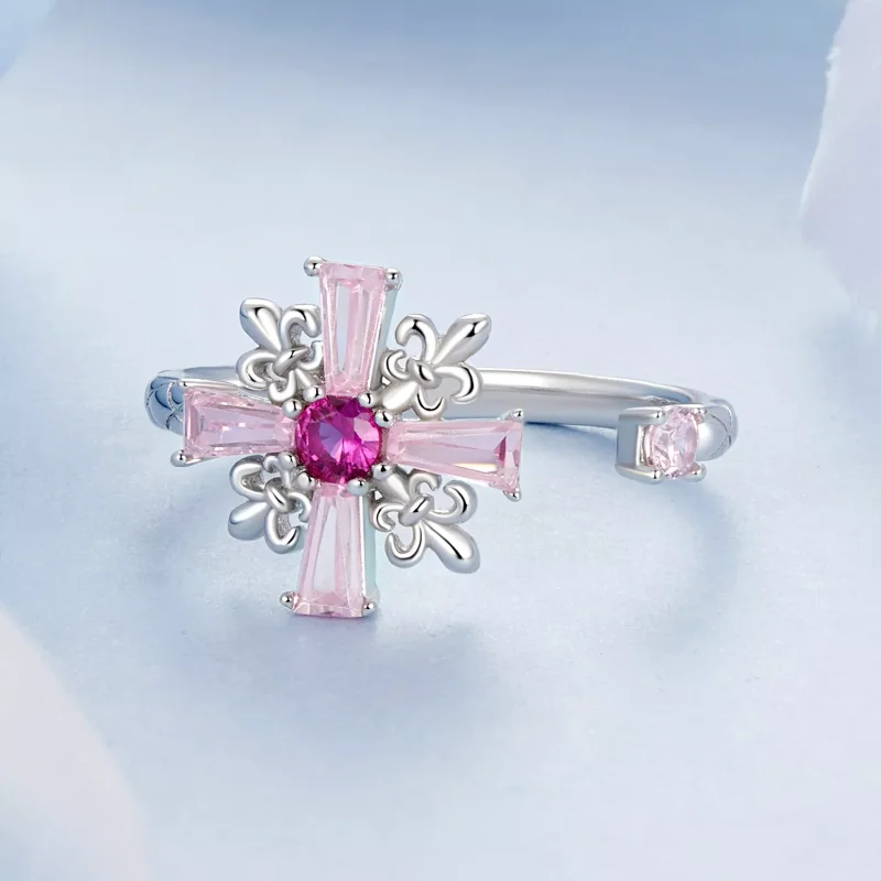 (resim) PANDORA Style Iris Cross Açık Halka - BSR526-E - Görüntüle 3