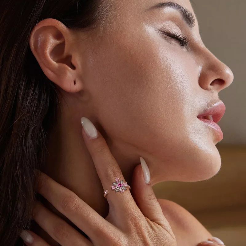 (resim) PANDORA Style Iris Cross Açık Halka - BSR526-E - Görüntüle 5