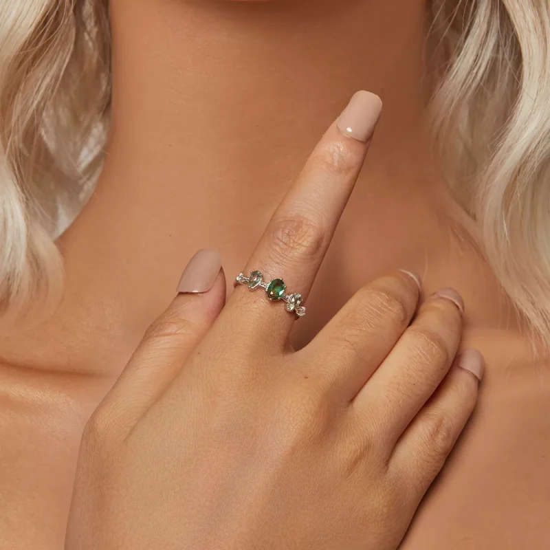 (resim) PANDORA Tarzı Degrade Cam Turmalin Yüzük - BSR527 - Görüntüle 4