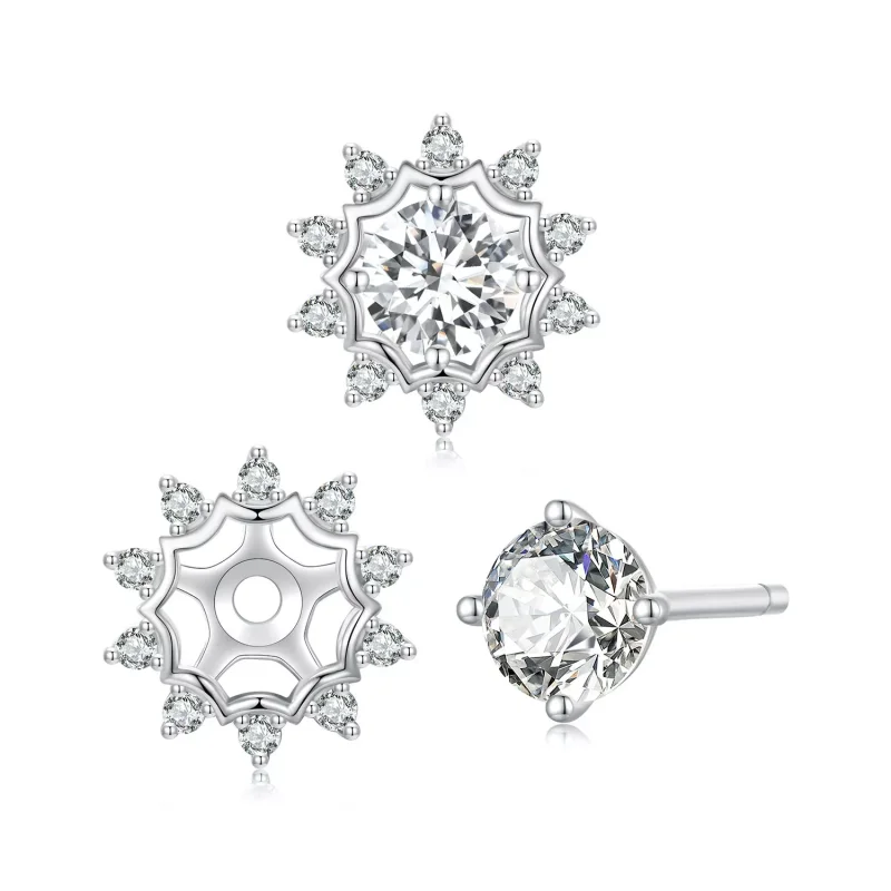 (resim) PANDORA Stil Brilliant Beauty 0.5ct Mozanit Küpe (İki Sertifika) - MSE048 - Görüntüle 2