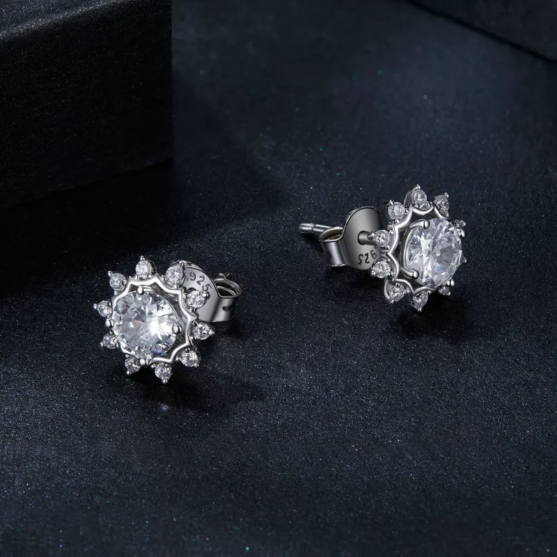 (resim) PANDORA Stil Brilliant Beauty 0.5ct Mozanit Küpe (İki Sertifika) - MSE048 - Görüntüle 3