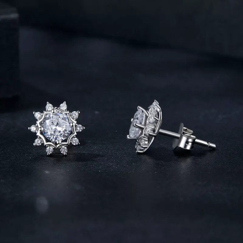 (resim) PANDORA Stil Brilliant Beauty 0.5ct Mozanit Küpe (İki Sertifika) - MSE048 - Görüntüle 4