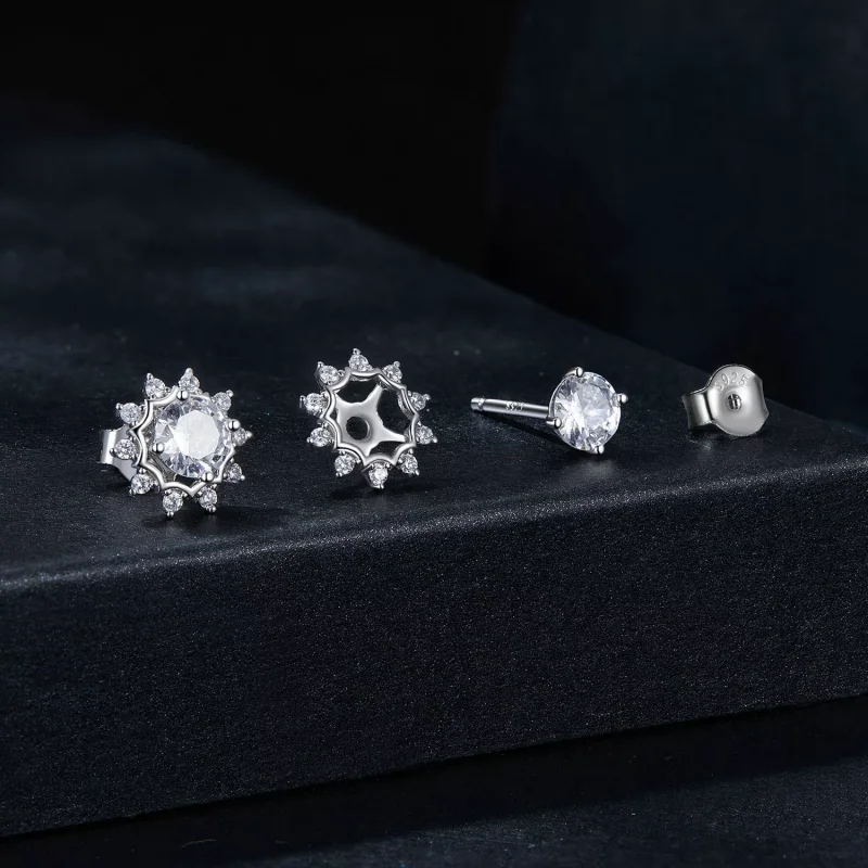 (resim) PANDORA Stil Brilliant Beauty 0.5ct Mozanit Küpe (İki Sertifika) - MSE048 - Görüntüle 8