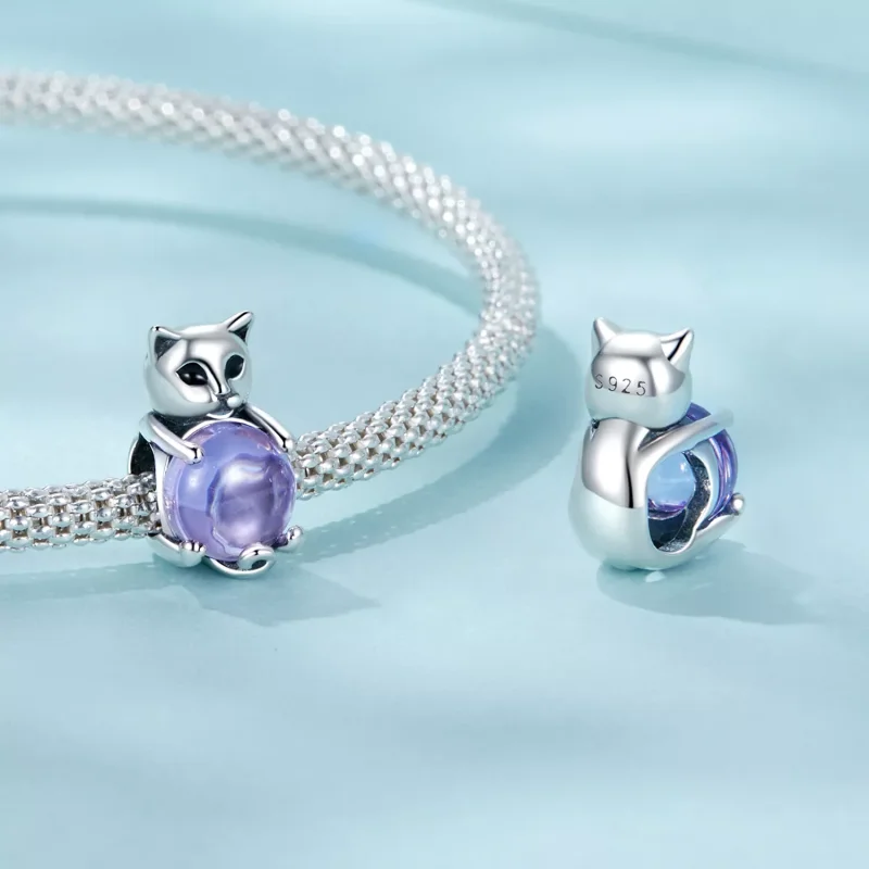 (resim) PANDORA Stil Kedi uğurlu taş charm - SCC2796 - Görüntüle 4