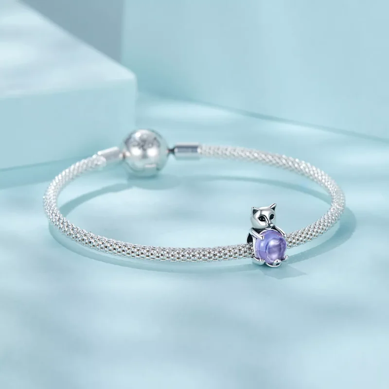 (resim) PANDORA Stil Kedi uğurlu taş charm - SCC2796 - Görüntüle 5