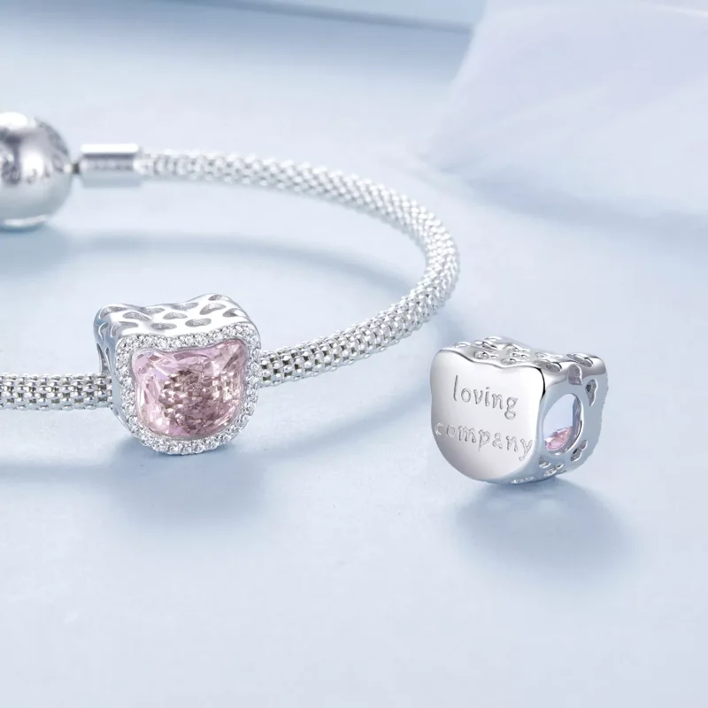 (resim) PANDORA Stil Pembe Kedi charm'ı - BSC1020 - Görüntüle 4