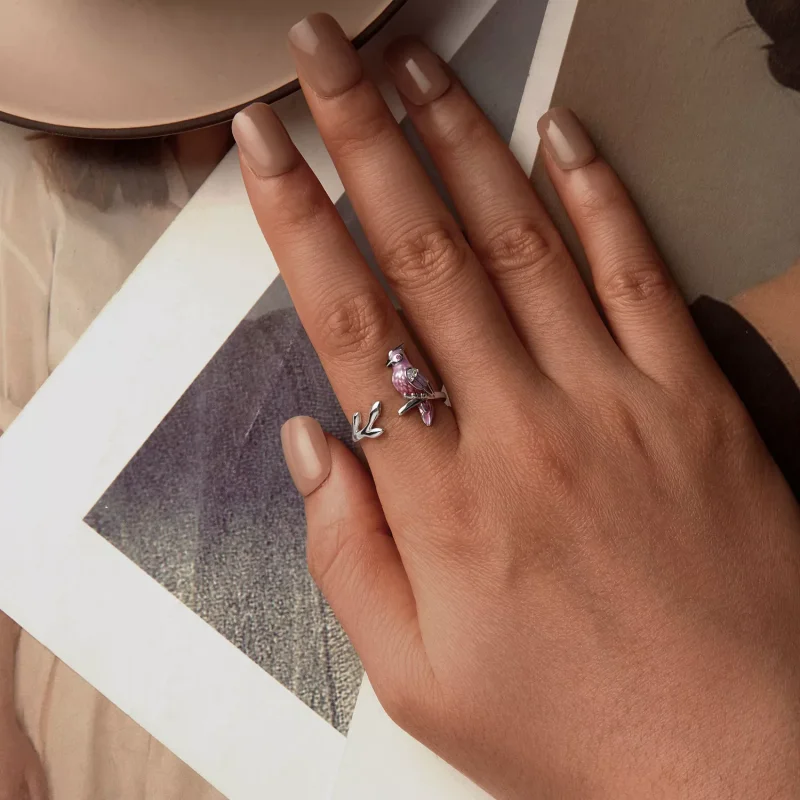 (resim) PANDORA Stil Pembe Papağan Açık Halka - BSR551-E - Görüntüle 4