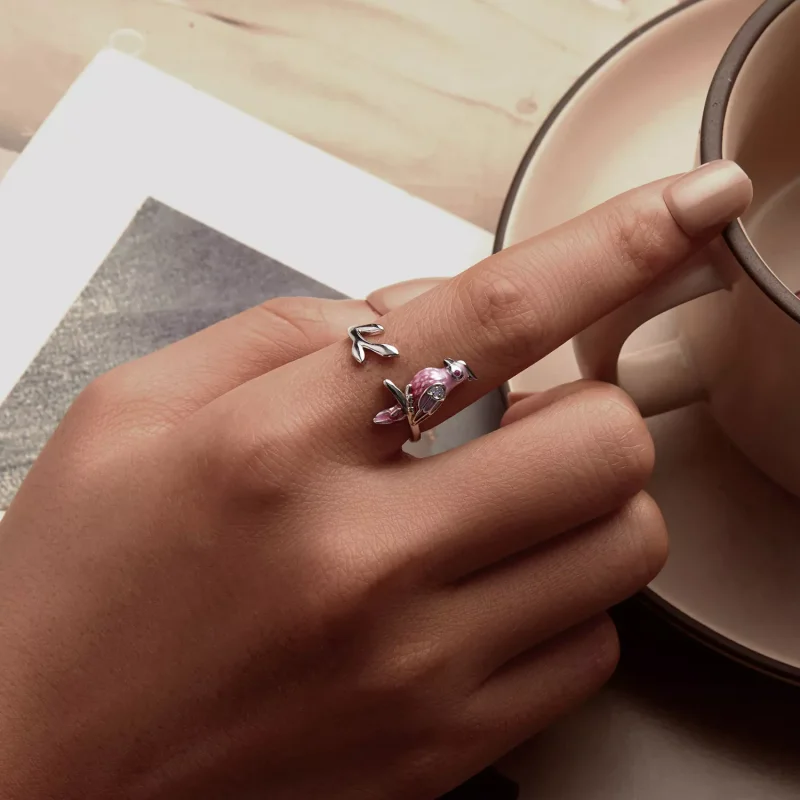 (resim) PANDORA Stil Pembe Papağan Açık Halka - BSR551-E - Görüntüle 5