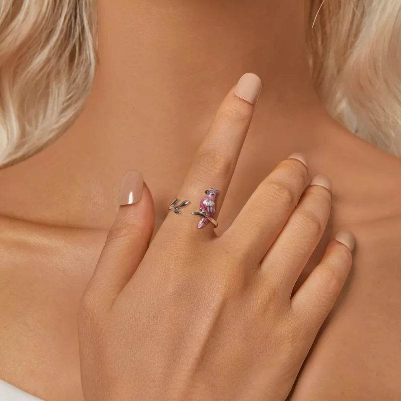 (resim) PANDORA Stil Pembe Papağan Açık Halka - BSR551-E - Görüntüle 6