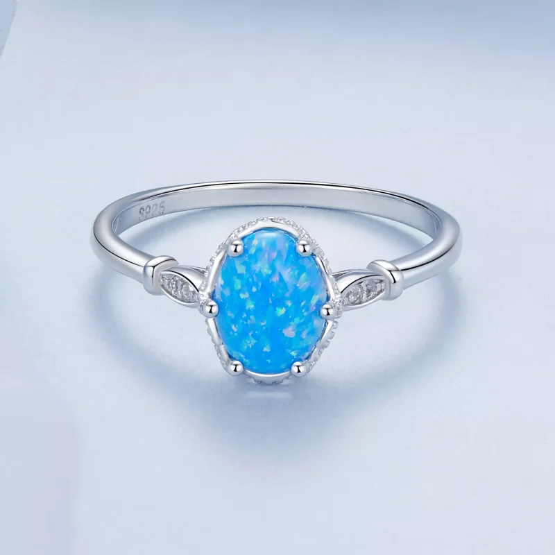 (resim) PANDORA Stil Taç Mavi Opal Yüzük - BSR564 - Görüntüle 3