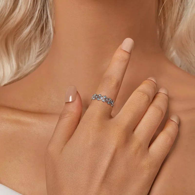 (resim) PANDORA Stil Turkuaz Yüzük - BSR556 - Görüntüle 6