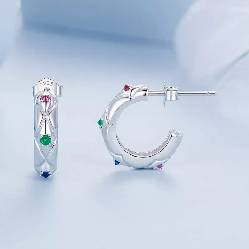 (resim) PANDORA Stil Vintage elmas desenli küpe - BSE1032 - Görüntüle 4