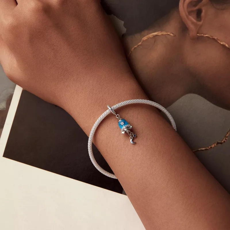 (resim) PANDORA Stil Yıldız Ay Roket Kolye Ucu - SCC2788 - Görüntüle 5
