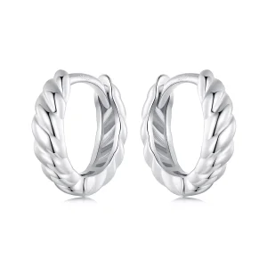 (resim) PANDORA Stili Metalik büküm küpe - BSE1024-S