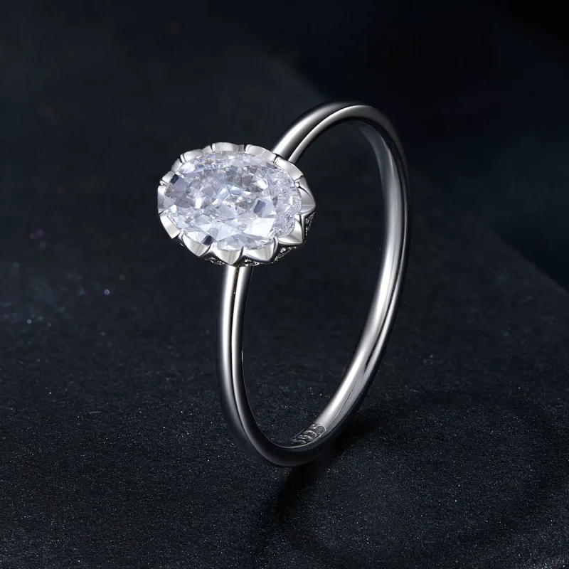 (resim) PANDORA Style Brilliant Beauty 1 Ayar Mozanit Yüzük (tek sertifika ile) - MSR049 - Görüntüle 2