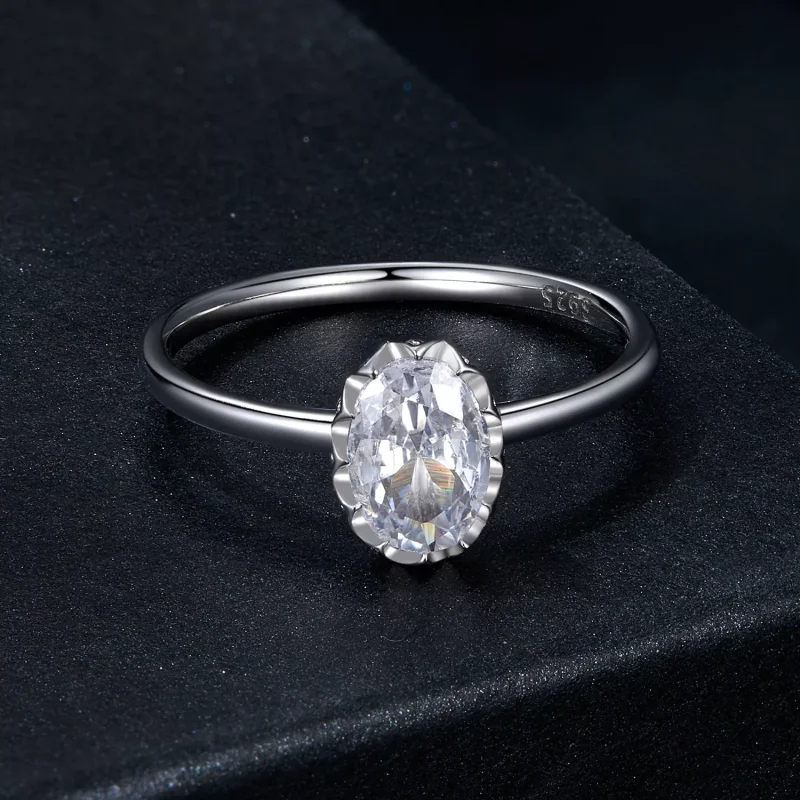 (resim) PANDORA Style Brilliant Beauty 1 Ayar Mozanit Yüzük (tek sertifika ile) - MSR049 - Görüntüle 3