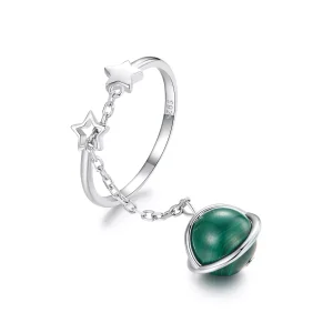 (resim) PANDORA Style Doğal malakit açık halka - SCR1034-E