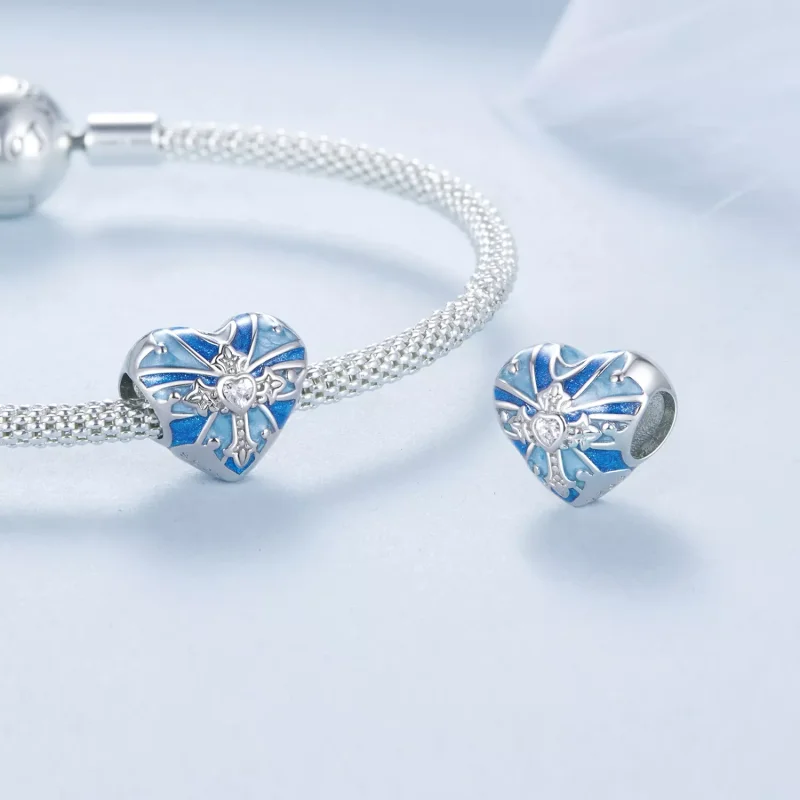 (resim) PANDORA Style Kalp şeklinde haç charm - BSC1024 - Görüntüle 4
