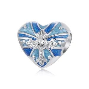 (resim) PANDORA Style Kalp şeklinde haç charm - BSC1024
