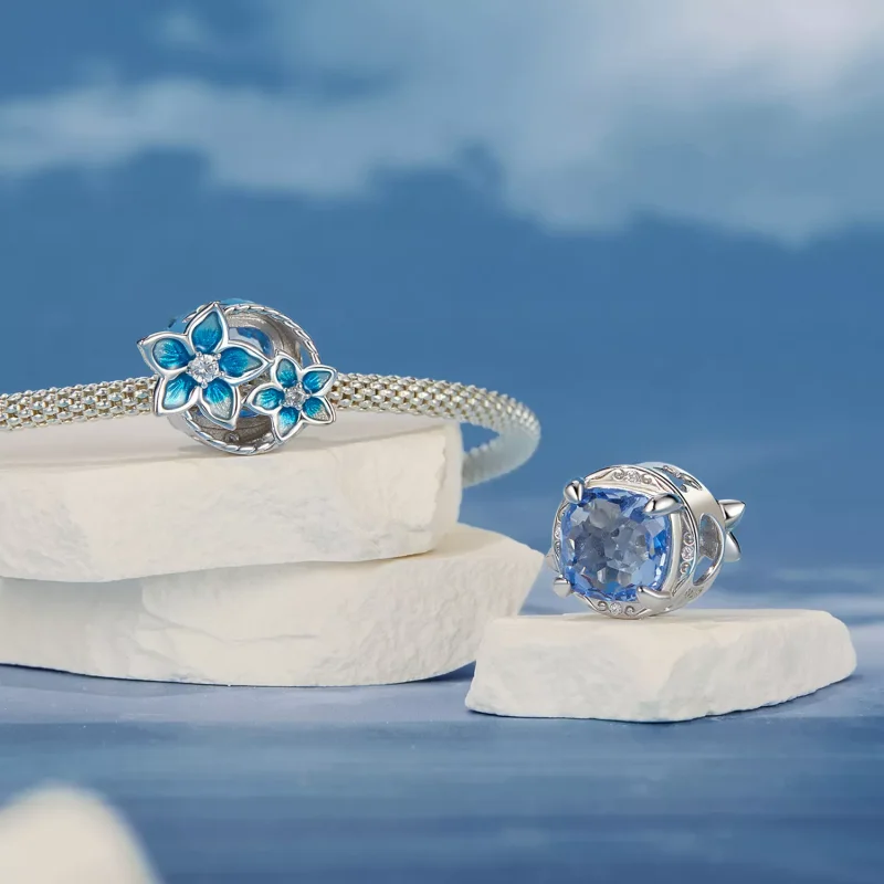 (resim) PANDORA Style Küçük delphinium çiçeği charm'ı - BSC1029 - Görüntüle 4