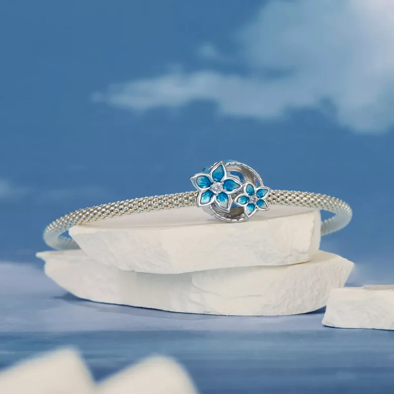 (resim) PANDORA Style Küçük delphinium çiçeği charm'ı - BSC1029 - Görüntüle 5