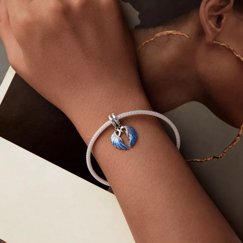 (resim) PANDORA Style Mavi Kanatlı İkili Kolye Ucu - SCC2781 - Görüntüle 10