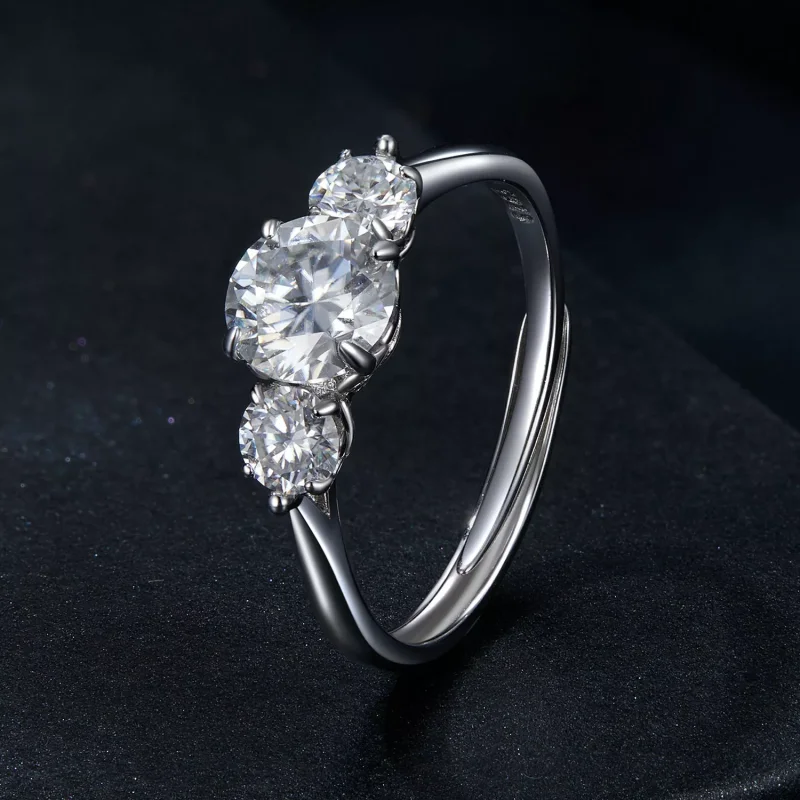 (resim) PANDORA Style Romantic 1 ayar Mozanit yüzük (tek sertifikalı) - MSR051-E - Görüntüle 2