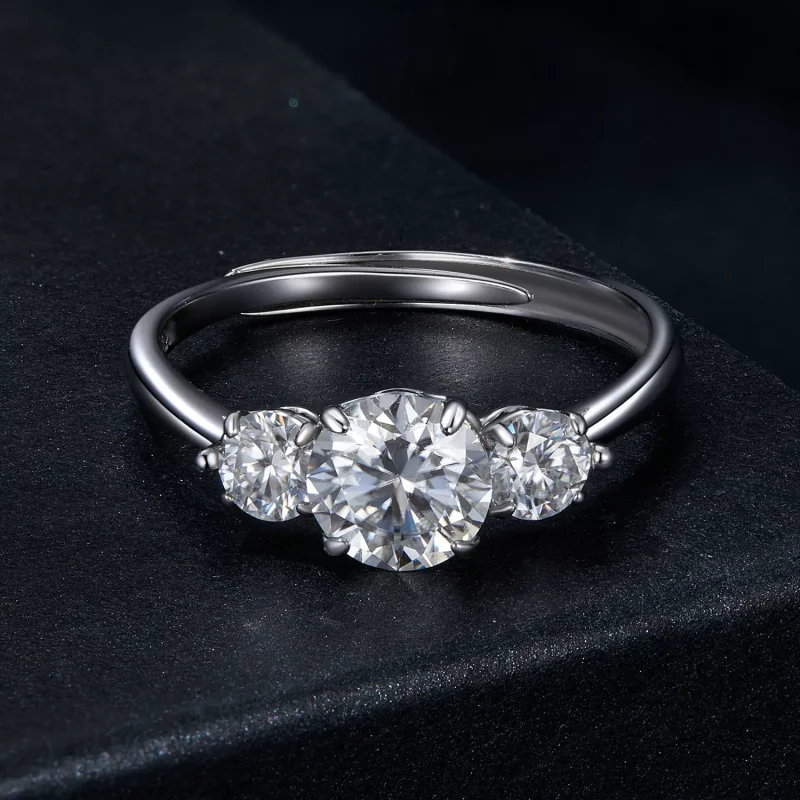 (resim) PANDORA Style Romantic 1 ayar Mozanit yüzük (tek sertifikalı) - MSR051-E - Görüntüle 3