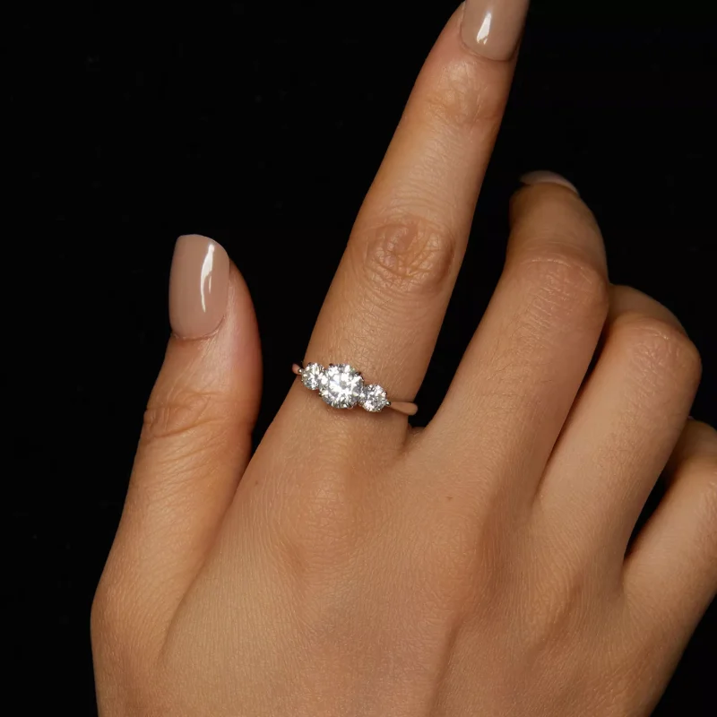 (resim) PANDORA Style Romantic 1 ayar Mozanit yüzük (tek sertifikalı) - MSR051-E - Görüntüle 4