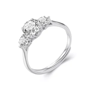 (resim) PANDORA Style Romantic 1 ayar Mozanit yüzük (tek sertifikalı) - MSR051-E
