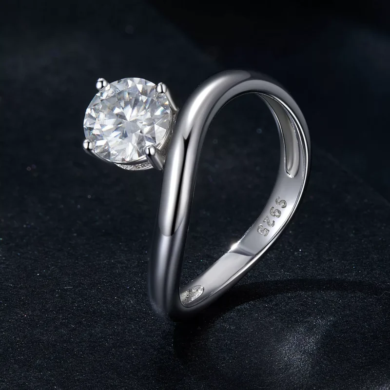 (resim) PANDORA Style Simple 1ct Mozanit yüzük (tek sertifika ile) - MSR050 - Görüntüle 2