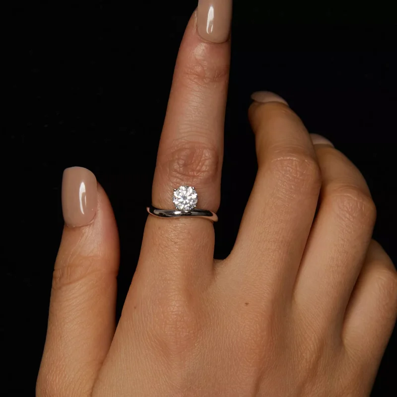(resim) PANDORA Style Simple 1ct Mozanit yüzük (tek sertifika ile) - MSR050 - Görüntüle 4