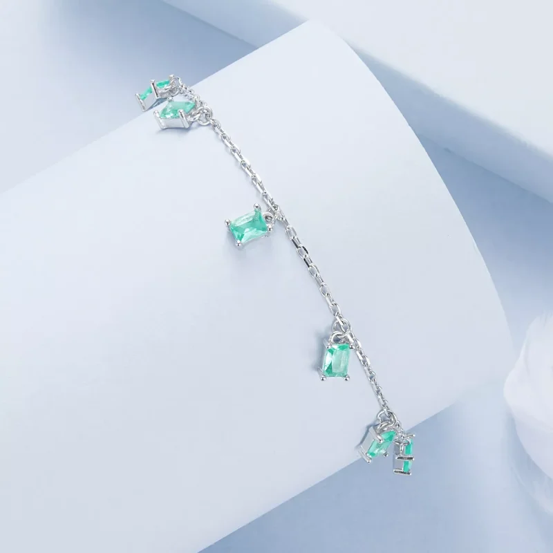 (resim) PANDORA Style Yeşil küçük püsküllü bileklik - BSB168 - Görüntüle 2