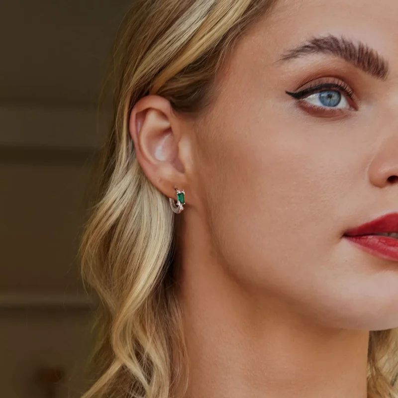 (resim) PANDORA Tarzı Zümrüt Yıldız Küpe - BSE1036 - Görüntüle 7