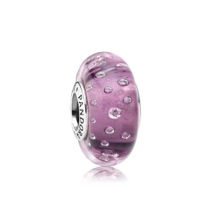 PANDORA Mor Fizzle Murano Boncuk Charm - 791616CZ (resim) PANDORA Mor Fizzle Murano Boncuk Charm - 791616CZ