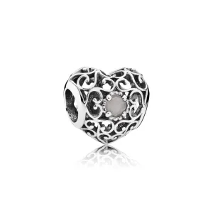 PANDORA Haziran İmza Kalp Charm, Gri Aytaşı - 791784MSG (resim) PANDORA Haziran İmza Kalp Charm, Gri Aytaşı - 791784MSG