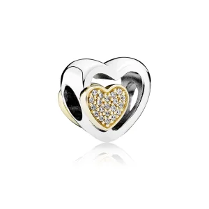 PANDORA İki Kalp Tek Charm - 791806CZ (resim) PANDORA İki Kalp Tek Charm - 791806CZ